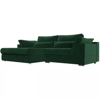 Диван угловой Пекин левый (велюр зеленый) Лига Диванов 115402L