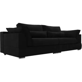 Диван угловой Пекин (микровельвет черный) Лига Диванов 115076