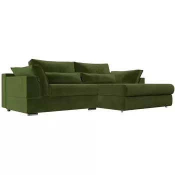 Диван угловой Пекин правый (микровельвет зеленый) Лига Диванов 115410