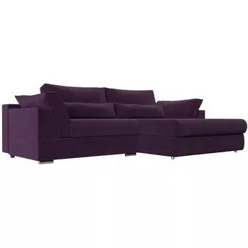 Диван угловой Пекин правый (велюр фиолетовый) Лига Диванов 115405