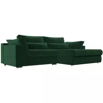 Диван угловой Пекин правый (велюр зеленый) Лига Диванов 115402