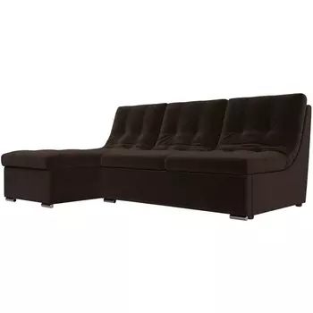 Диван угловой Релакс угол левый (вмикровельвет коричневый) Лига Диванов 114548L