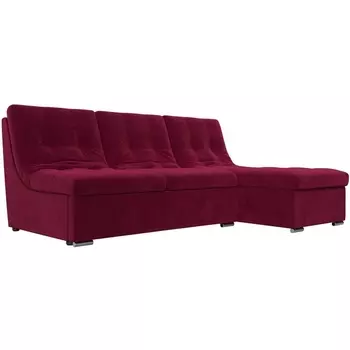 Диван угловой Релакс угол правый (вмикровельвет бордовый) Лига Диванов 114544