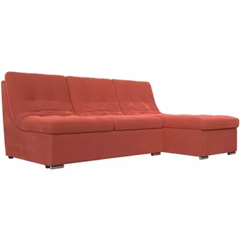 Диван угловой Релакс угол правый (вмикровельвет коралловый) Лига Диванов 114547