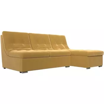 Диван угловой Релакс угол правый (вмикровельвет желтый) Лига Диванов 114545