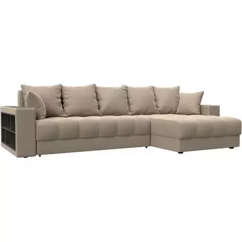 Диван угловой с декором и полкой Лига-050 НПБ Лига Диванов (Велюр) арт.128591