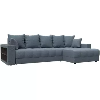 Диван угловой с декором и полкой Лига-050 НПБ Лига Диванов (Велюр) арт.128619