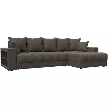 Диван угловой с декором и полкой Лига-050 НПБ Лига Диванов (Велюр) арт.128618