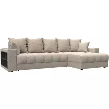 Диван угловой с декором и полкой Лига-050 НПБ Лига Диванов (Велюр) арт.128617