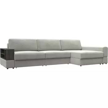 Диван угловой с полкой Лига-055 НПБ Лонг угол универсальный Лига Диванов (Велюр) арт.129103