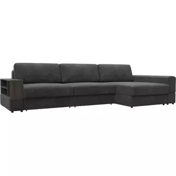 Диван угловой с полкой Лига-055 НПБ Лонг угол универсальный Лига Диванов (Велюр) арт.129117