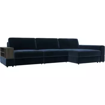 Диван угловой с полкой Лига-055 НПБ Лонг угол универсальный Лига Диванов (Велюр) арт.129105