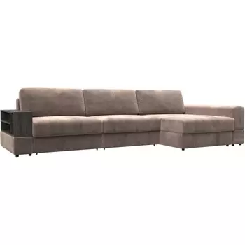 Диван угловой с полкой Лига-055 НПБ Лонг угол универсальный Лига Диванов (Велюр) арт.129104