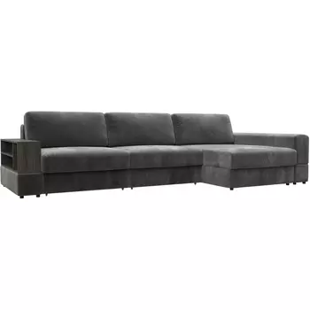 Диван угловой с полкой Лига-055 НПБ Лонг угол универсальный Лига Диванов (Велюр) арт.129106