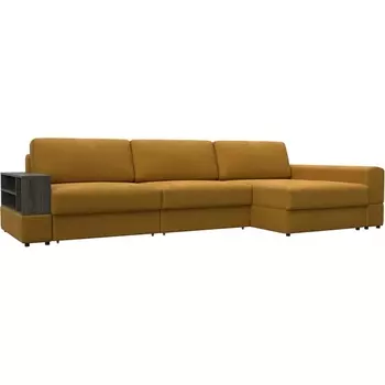 Диван угловой с полкой Лига-055 НПБ Лонг угол универсальный Лига Диванов (Велюр) арт.129116