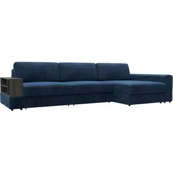 Диван угловой с полкой Лига-055 НПБ Лонг угол универсальный Лига Диванов (Велюр) арт.129119