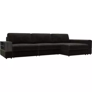 Диван угловой с полкой Лига-055 НПБ Лонг угол универсальный Лига Диванов (Велюр) арт.129120