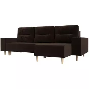 Диван угловой Шанхай угол правый (микровельвет коричневый) Лига Диванов 115051
