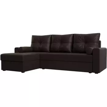 Диван угловой Верона лайт угол левый (экокожа коричневая) Лига Диванов 114078L