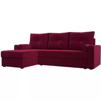 Диван угловой Верона лайт угол левый (вмикровельвет бордовый) Лига Диванов 114065L