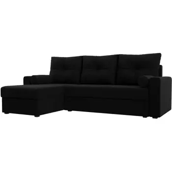 Диван угловой Верона лайт угол левый (вмикровельвет черный) Лига Диванов 114072L