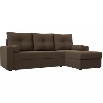 Диван угловой Верона лайт угол правый (рогожка коричневая) Лига Диванов 114074