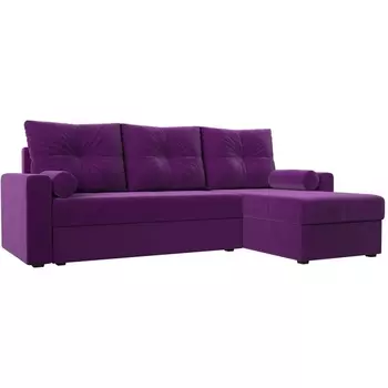 Диван угловой Верона лайт угол правый (вмикровельвет фиолетовый) Лига Диванов 114071