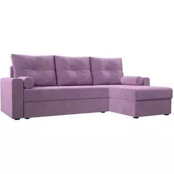 Диван угловой Верона лайт угол правый (вмикровельвет сиреневый) Лига Диванов 114070