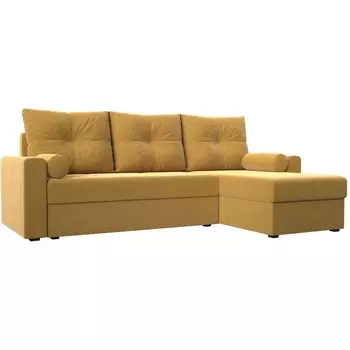 Диван угловой Верона лайт угол правый (вмикровельвет желтый) Лига Диванов 114066