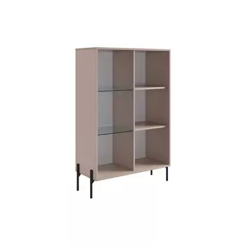 Доминика Комод (со стеклом) Mebelson (ЛДСП,Металл/Бежевый,Дуб крафт золотой) арт.174976,3369