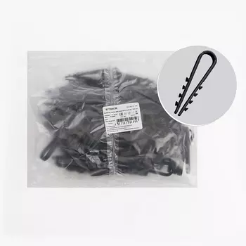 Дюбель-хомутдля круглого кабеля (11-18мм) черный 100 шт. Stekker 39335