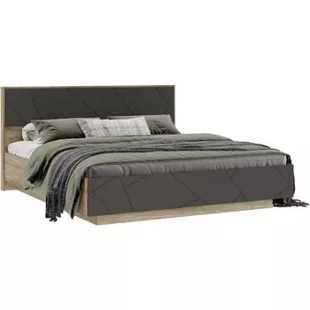 Двуспальная кровать Woodville Диамо КР 02 180х200 софт графит / дуб каньон 546001