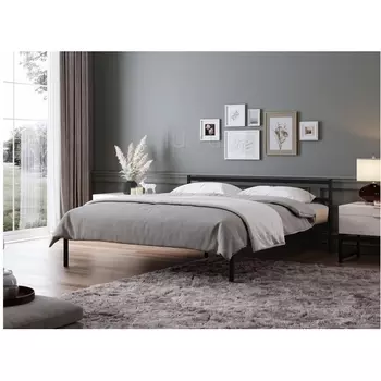 Двуспальная кровать Woodville Фади 160х200 черная 491588