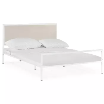 Двуспальная кровать Woodville Эгерт 160х200 белый / light beige 552921