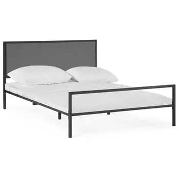 Двуспальная кровать Woodville Эгерт 160х200 черный / antracite 552923