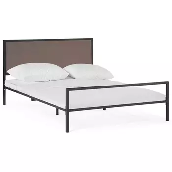 Двуспальная кровать Woodville Эгерт 160х200 черный / dark brown 552924