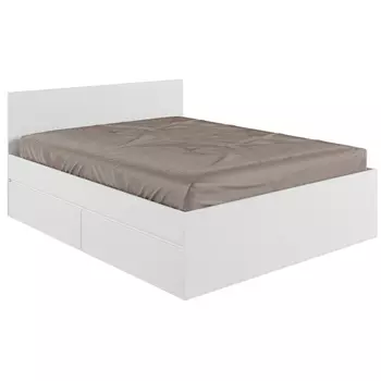 Двуспальная кровать Woodville Мадера 160х200 белый 497490