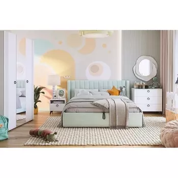 Ева Шкаф трехдверный 105.02 Mebelson (ЛДСП,ПВХ,МДФ,Металл/Светлое дерево,Белый) арт.UL.105-M.104.02.3101