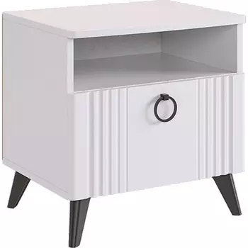 Ева Тумба прикроватная Mebelson (ЛДСП,МДФ,ПВХ,Пластик/Светлое дерево,Белый) арт.TE-01.3101