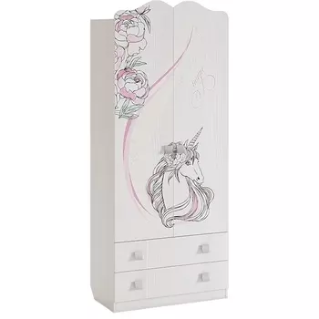 Фэнтези Шкаф комбинированный (с ящ. 2-створчатый), цвет белый рамух Mebelson (арт.MDF-01.1747)