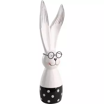 Фигурка Заяц Eglo Landjut 427912 L85, B80, H355 керамика, белый, черный