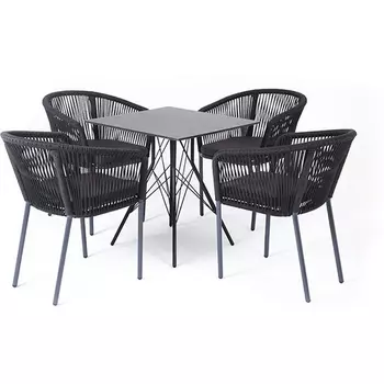 "Форли" обеденная группа на 4 персоны, квадратный стол, цвет "серый гранит" 4SIS арт.УТ-00003407