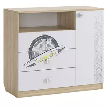 Форсаж Комод, цвет дуб сонома/белый Mebelson (арт.MKF-06.1623)