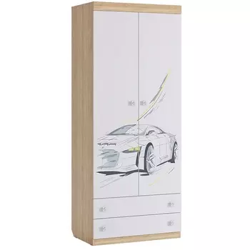 Форсаж Шкаф комбинированный (с ящ. 2-створчатый), цвет дуб сонома/белый Mebelson (арт.MKF-01.1623)