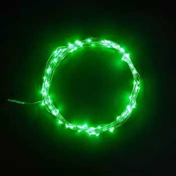 Гирлянда 10м Зеленая 12В, LED, Провод Прозрачный Проволока, IP20 Laitcom Роса Rosa 100-10-G