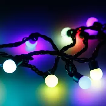 Светодиодная гирлянда ARD-BALL-CLASSIC-D17.5-20000-BLACK-200LED RGB (230V, 14W) (Ardecoled, IP65) 025592