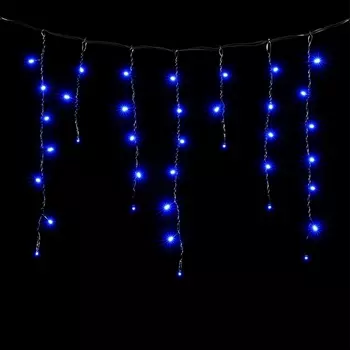 Гирлянда Бахрома 3,1 x 0,5 м Синяя 220В, LED, Провод Черный ПВХ, IP54 Laitcom PIL150-11-2B