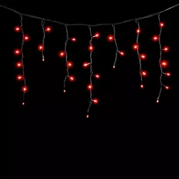 Гирлянда Бахрома 3,1 x 0,5 м Красная 220В, LED, Провод Черный Каучук, IP65 Laitcom LL150-1-2R