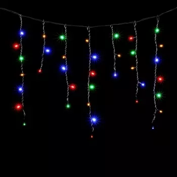 Гирлянда Бахрома 3,1 x 0,5 м Разноцветная 220В, LED, Провод Черный ПВХ, IP54 Laitcom PIL150-11-2M