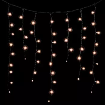 Гирлянда Бахрома 3,2 x 0,9 м Экстра Тепло-Белая 220В, LED, Провод Черный Каучук, IP65 Laitcom LL168-1-2EWW